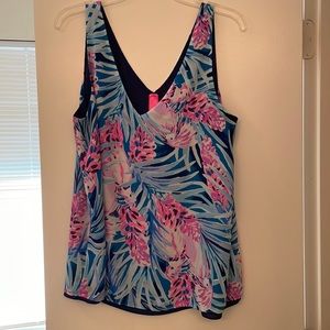 Lilly Pulitzer//Florin Reversible Top in Mr. Peacock Blue//Size L
